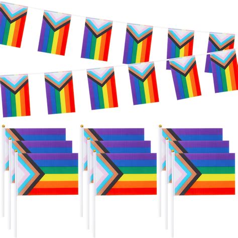 Rorchio Gay Pride Flaggen Wimpelkette Und Mini Pride Flaggen Amazon De Spielzeug