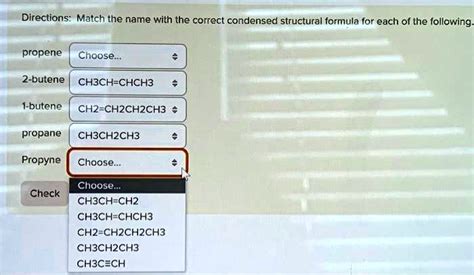 SOLVED Directions Match The Name With The Correct Condensed