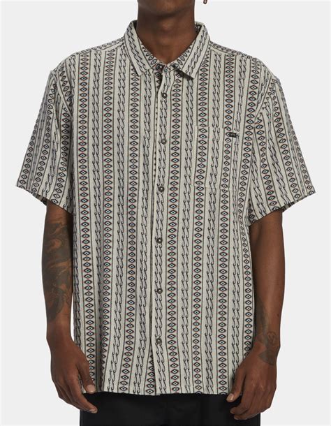 Billabong Sundays Jacquard Mens Button Up Shirt Oat Tillys