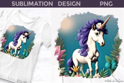 Unicorn Sublimation Design Png Graphic By Watercolorcolordream