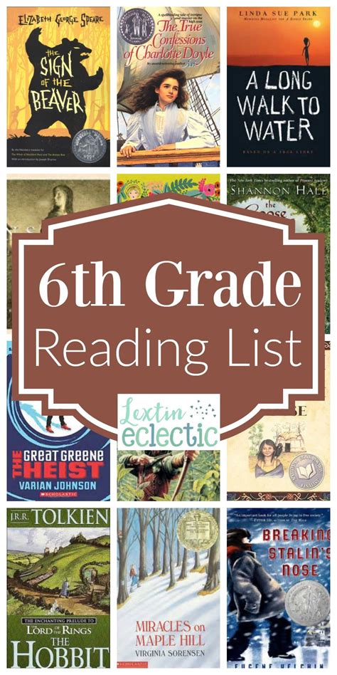 Book List For 6th Grade Artofit