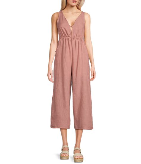 Coco Jaimeson V Neck Gauze Jumpsuit Dillards