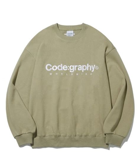 MUSINSA Codegraphy Codegraphy Embroidery Logo Sweatshirt Light Khaki