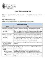 Counseling Worksheet Docx UNV 502 Topic 3 Counseling Worksheet