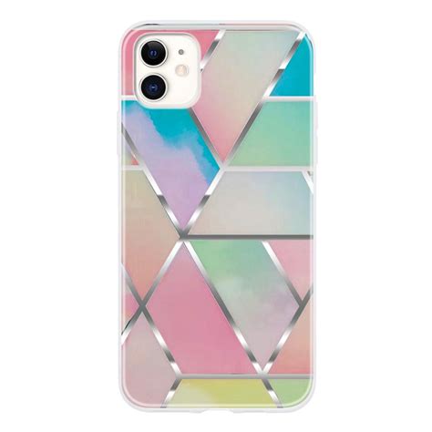 Buy Simple Color Matte Translucent Tpu Geometric Marble Phone Case For