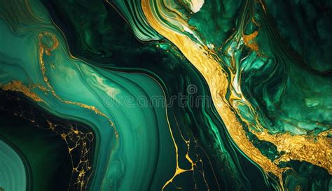 Green Marble With Gold Veins Green Golden Natural Marble Texture Stock