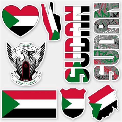 Amazing Sudan Shapes National Symbols Sticker | Zazzle