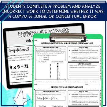 6th Grade Integers And The Coordinate Plane Error Analysis Tasks Find