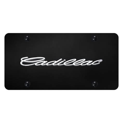 Autogold Cad N Cb Black License Plate With D Chrome Cadillac Logo