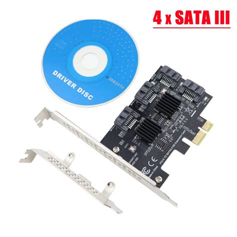 PCI Express SATA 3.0 Controller Card PCIe 2.0 x1 to 4 Ports SATA III ...