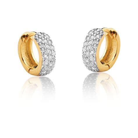 Conjunto Colar E Brinco Elegance Zirconias Brancas Banhado Ouro 18k