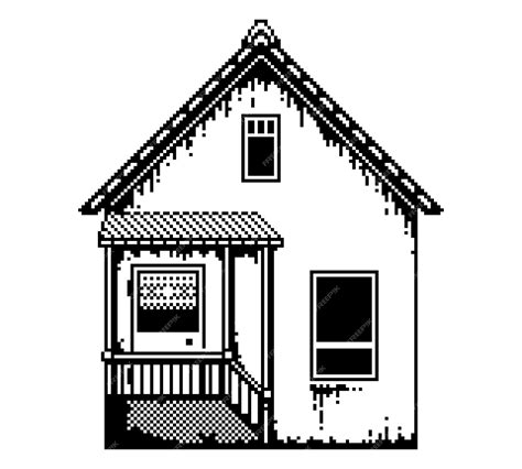 Premium Vector Pixel Art House 1 Bit Style Vector Illustration