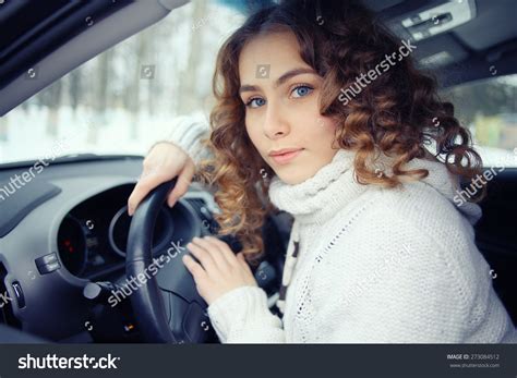 Blonde Behind Wheel Portrait Stock Photo Edit Now 273084512