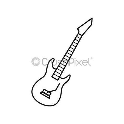 Electric guitar icon, outline style - stock vector 3834068 | Crushpixel