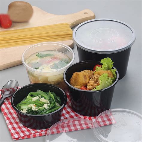 1000ml Microwavable Disposable Round Meal Container Lunch Boxes Bento