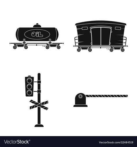 Design of train and station sign Royalty Free Vector Image