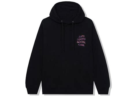 Anti Social Social Club Layer Lock Hoodie Black Mens Fw22 Us