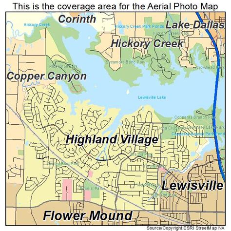 Aerial Photography Map of Highland Village, TX Texas