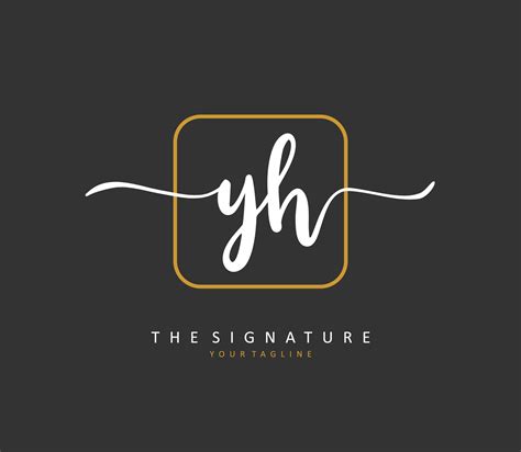 Y H YH Initial Letter Handwriting And Signature Logo A Concept