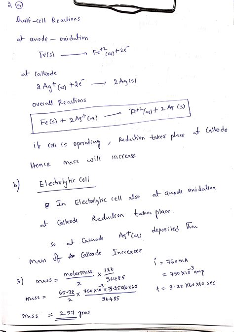 Solved 2 Two Half Cells In A Galvanic Cell Consist Of One Iron Fes Course Hero