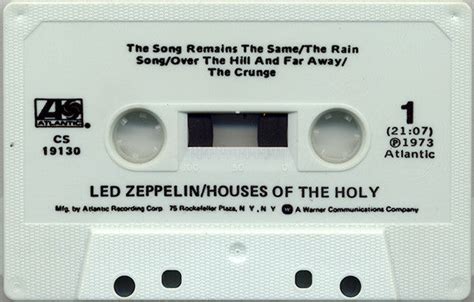 Led Zeppelin Houses Of The Holy Us Cassette Lp Vinyl Destination