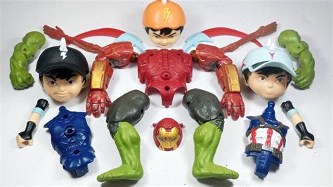 Merakit Mainan Captain Amerika Action Figure Vs Hulk Smash Vs BoBoiBoy