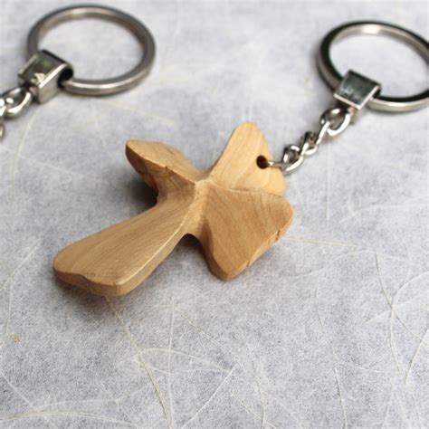 This Gorgeous Olive Wood Cross Keyring Is Handcrafted In Jerusalem