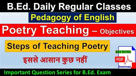 Poetry Teaching B Ed Definition Meaning Aims Objectives Importance