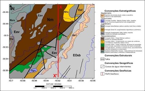 Mapa Geológico simplificado da área de estudo modificado de CPRM 2000