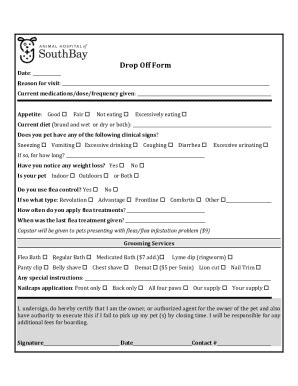 Fillable Online Drop Off Form Doc Fax Email Print Pdffiller