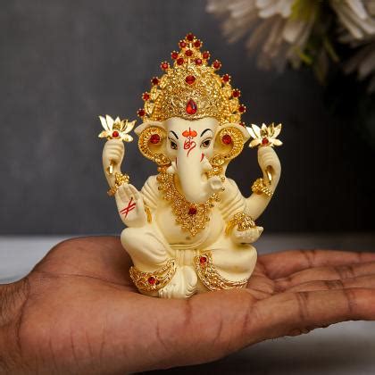 StatueStudio Polyresin Gold Plated Ganesha Idol JioMart