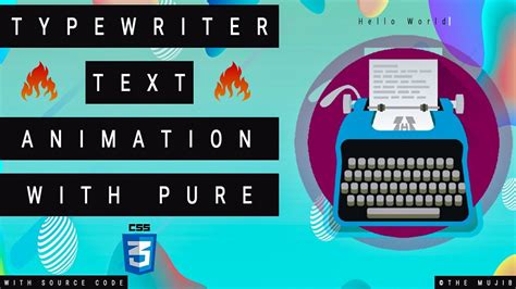 Typewriter Text Typing Effect With Pure 🔥 Html Css 🔥 Simple Method Youtube