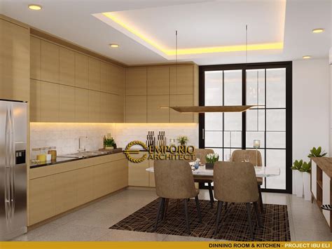 Desain Ruang Makan Dan Dapur Rumah Modern 3 Lantai Ibu Eli Di Bekasi