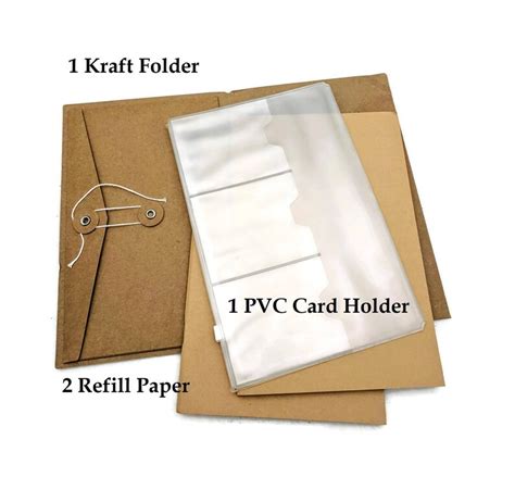 Bundle Kit Inserts For Travelers Notebook 1 Set Pvc Kraft Etsy