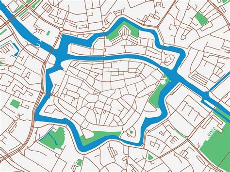 Kaart Van Zwolle Centrum In De Stijl Urban Ivory Van Map Art Studio Op