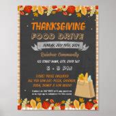 Thanksgiving Food Drive event template Poster | Zazzle