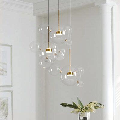 3 Light Unique Statement Pendant Light LED In Clear Color Transparent