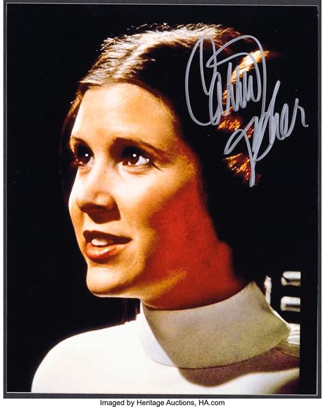 Carrie Fisher in Star Wars (1980s). Near Mint. Autographed Portrait