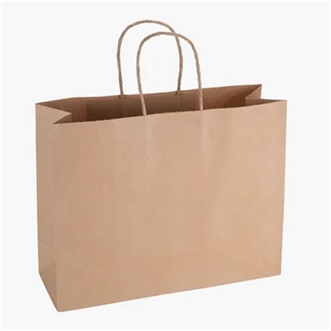 Brown Biodegradable Eco Friendly Kraft Paper Bag For Shopping