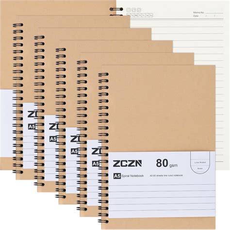 Zczn A Lined Notebook Pack Spiral Notebook For School Study