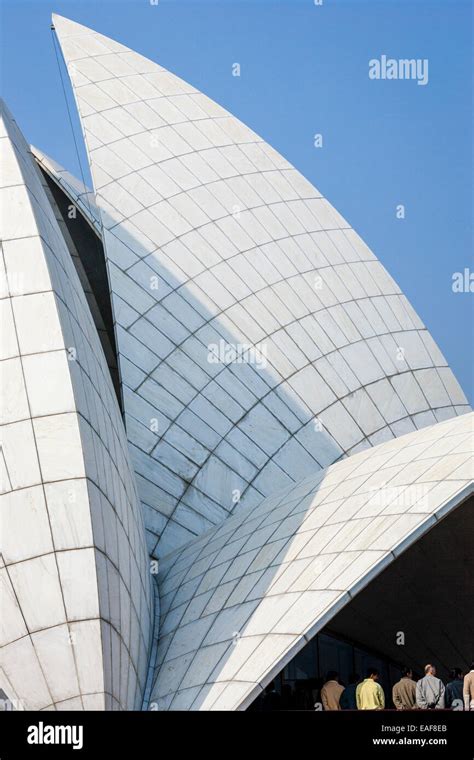 The Lotus Temple Bah House Of Worship New Delhi India Stock Photo