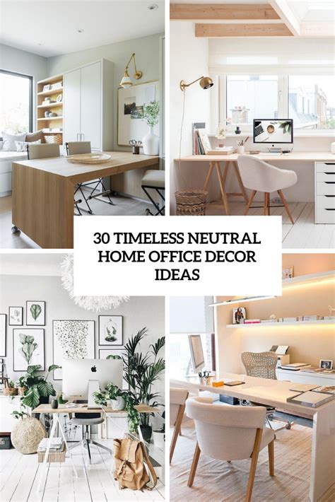 30 Timeless Neutral Home Office Décor Ideas - DigsDigs