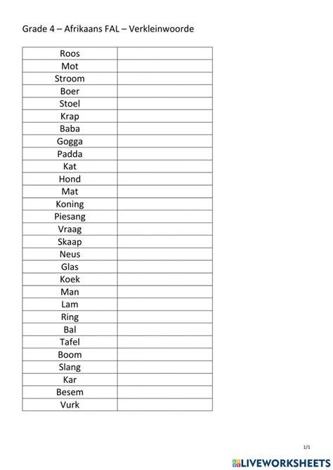 An Image Of A Table With Numbers And Words