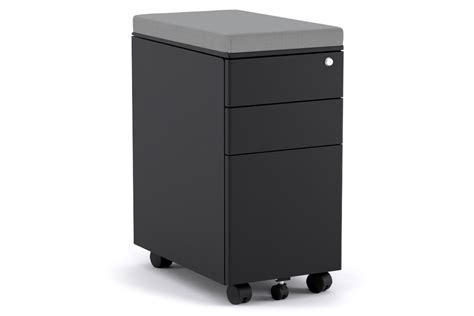 slim mobile pedestal white delivered    business days