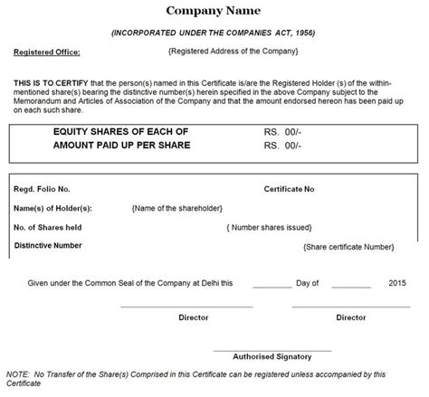 Company Share Certificate Format Filename Guatemalago With Share