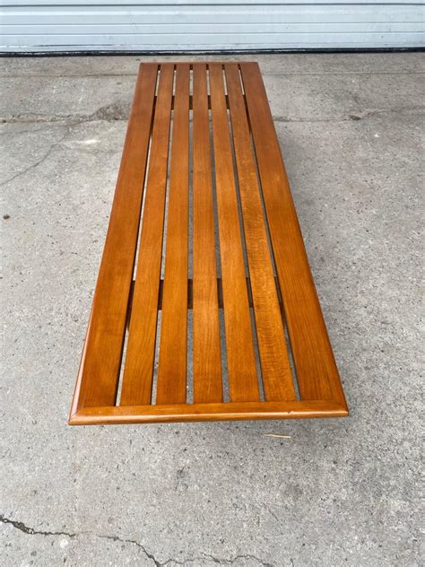 Elegant Mid Century Modernist Coffee Table Slat Bench For Sale At 1stdibs