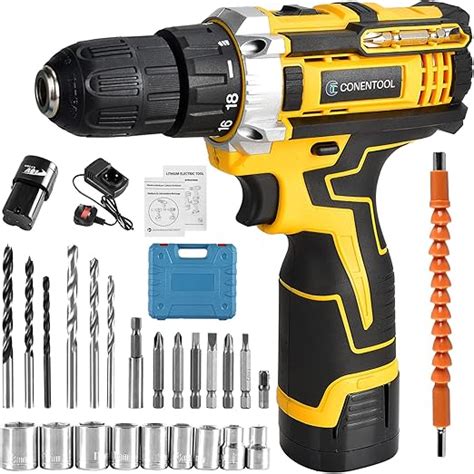 Conentool 18v Cordless Drill Set 40n M Combi Drill 2000mah Battery 2