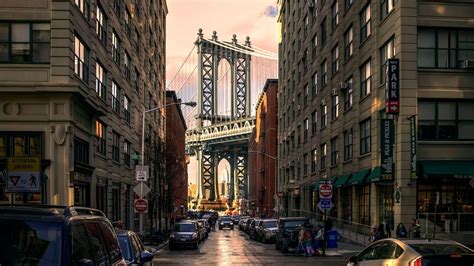 Обои на рабочий стол Одна из улиц в районе Бруклина / Brooklyn, Нью ...