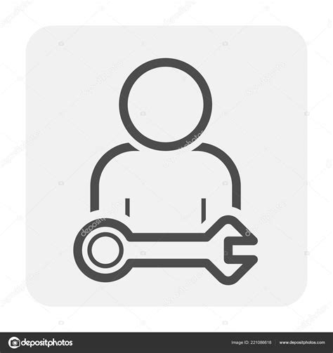 Mechanics Icon White Stock Vector By Roncivil 221086618