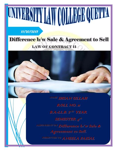 Difference Between Sale Agreement To Sell Contract Of Sale And